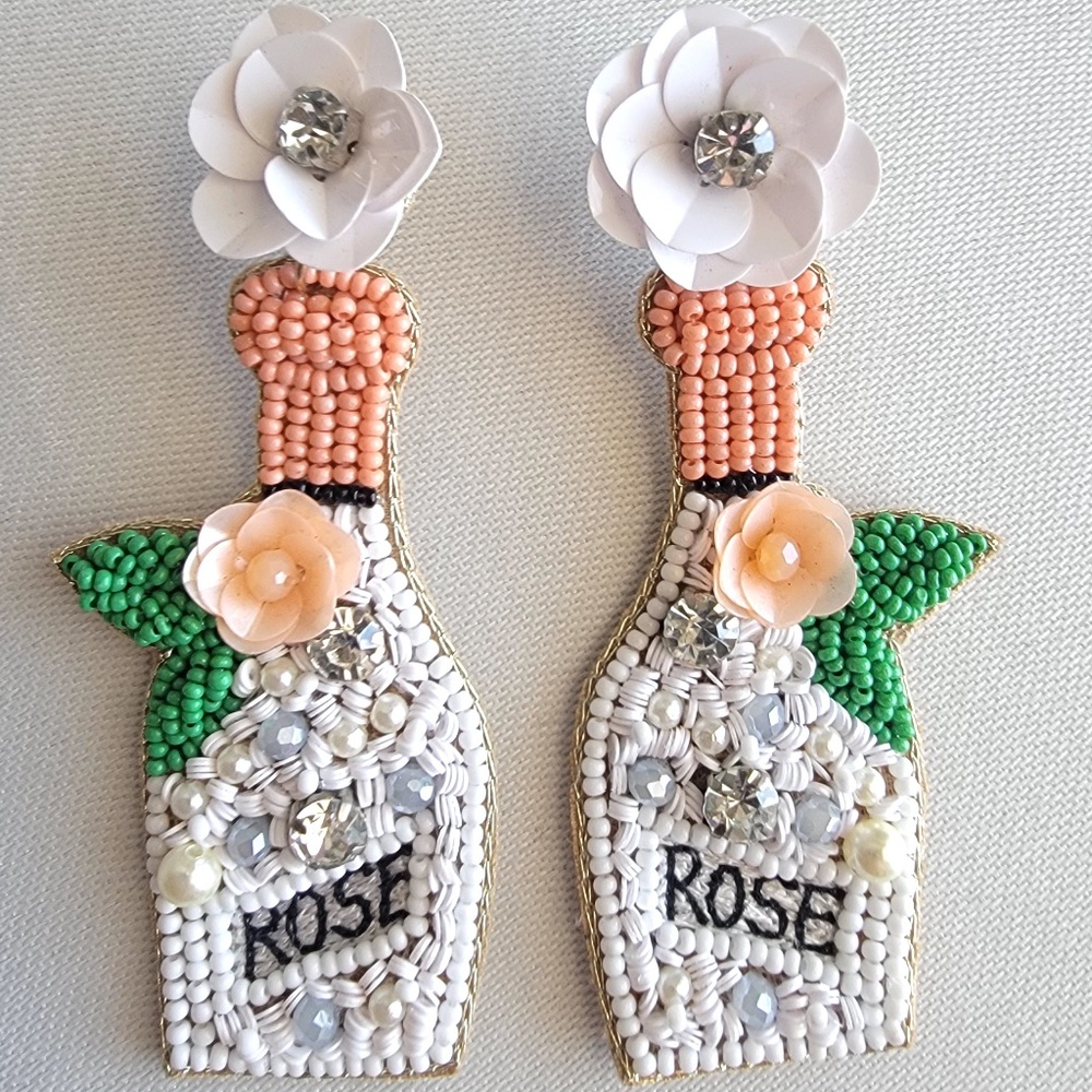Rose   Beaded Earrings